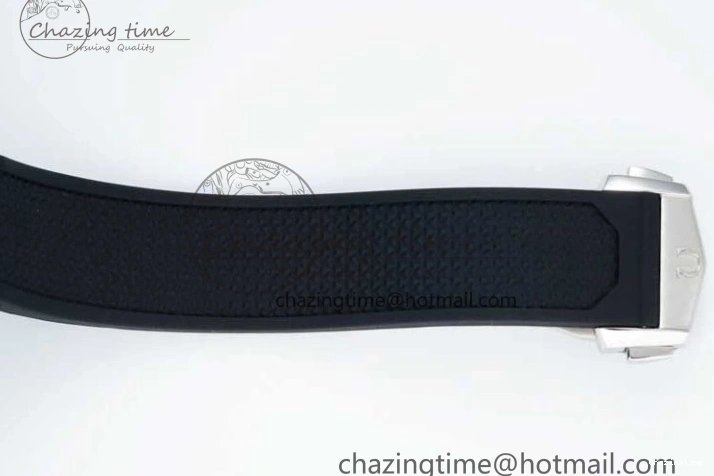 0706 TopPick Speedmaster Racing Master SS HKF Best Edition White Black Dial on Black Rubber Strap A 7813
